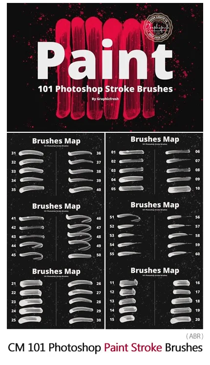 CM 101 Photoshop Paint Stroke Brushes