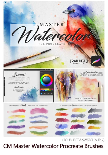CreativeMarket Master Watercolor Procreate Brushes