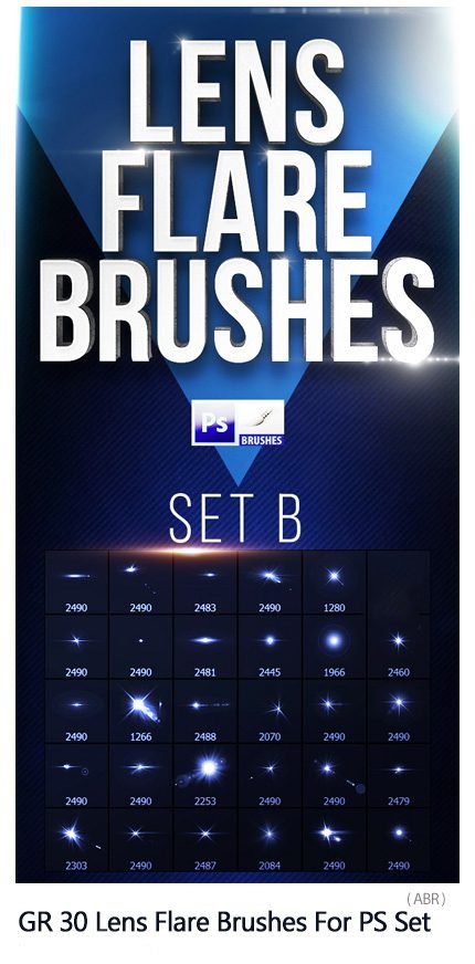 GraphicRiver 30 Lens Flare Brushes For Photoshop Set