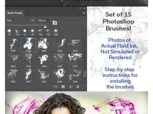 Graphicriver Real Fluid Ink Swirls Brush Kit