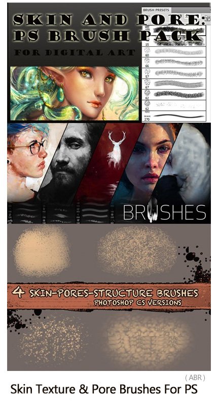 Skin Texture And Pore Brushes For Photoshop