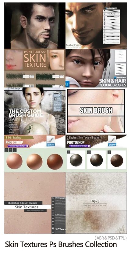 Skin Textures Photoshop Brushes Collection