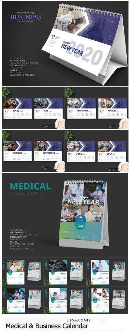 2020 Clean Medical Hospital And Multi Purpose Business Calendar Pro