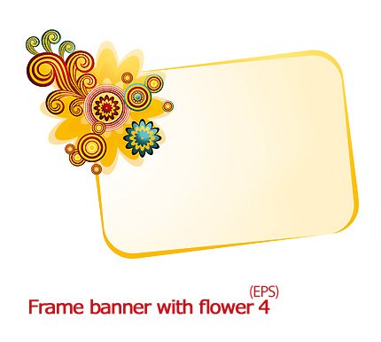 Frame Banner With Flower 04