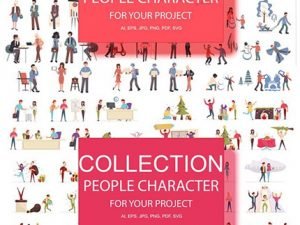 BIG Collection Flat And Cartoon People Character