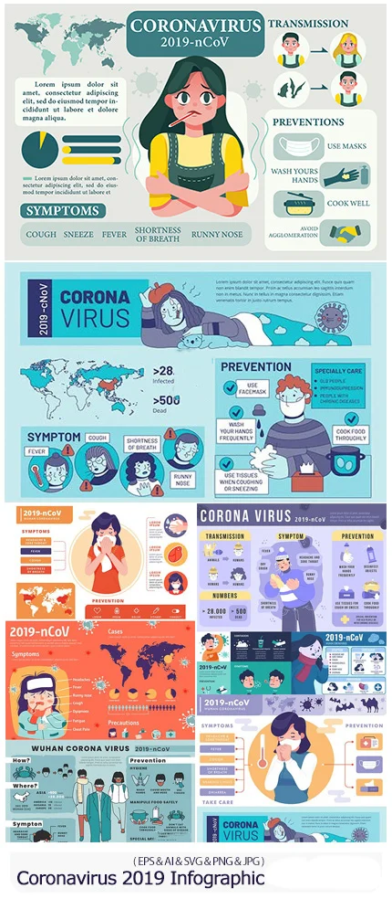 Coronavirus 2019 Information Infographic