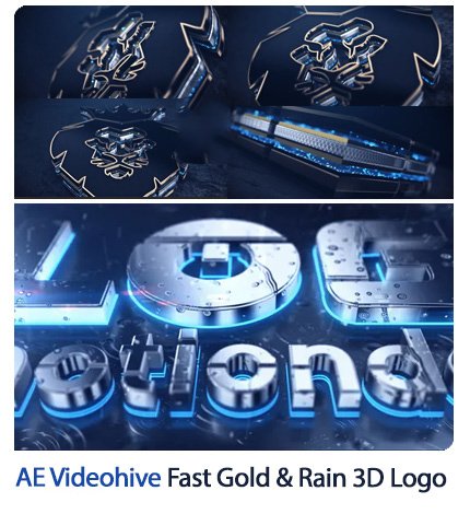Fast Gold And Rain 3D Logo