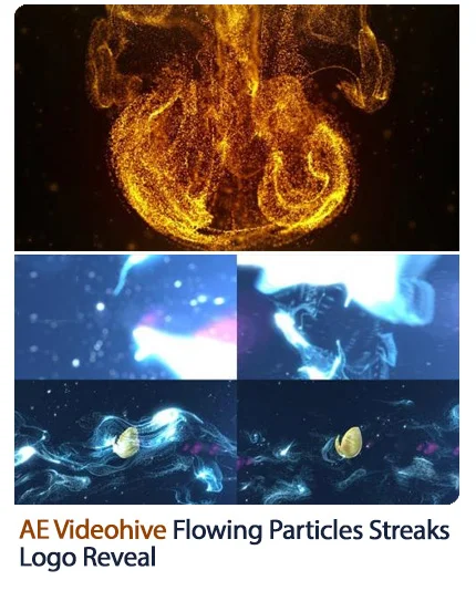 Flowing Particles Streaks Logo Reveal