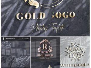 GraphicRiver Gold Text Logo Wall Mockups