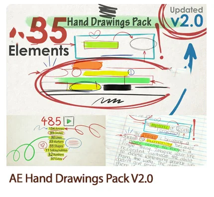 Hand Drawings Pack 485 Elements V2.0