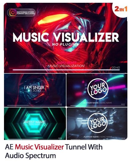 Music Visualizer Tunnel With Audio Spectrum