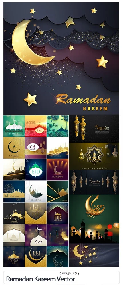 Ramadan Kareem Vector Greeting Card Islamic Background