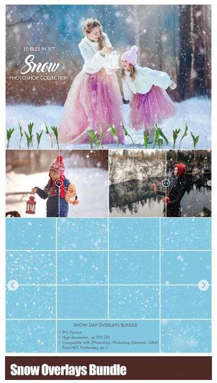 10 Snow Overlays Bundle For Photoshop