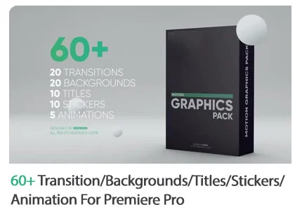 60 Transition Backgrounds Titles. Stickers Animation For Premiere Pro