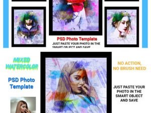 Mixed Watercolor Photo Template