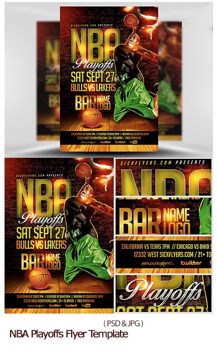 NBA Playoffs Flyer Template