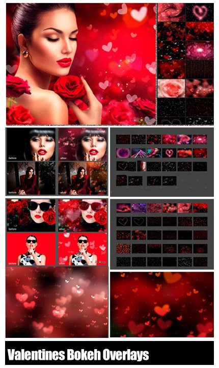 photoshop overlays valentines bokeh