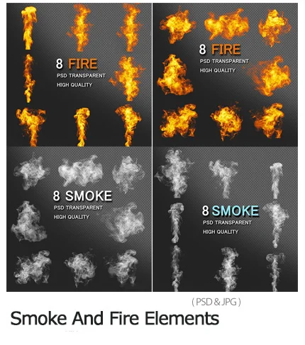 Smoke And Fire Elements Transparent Background