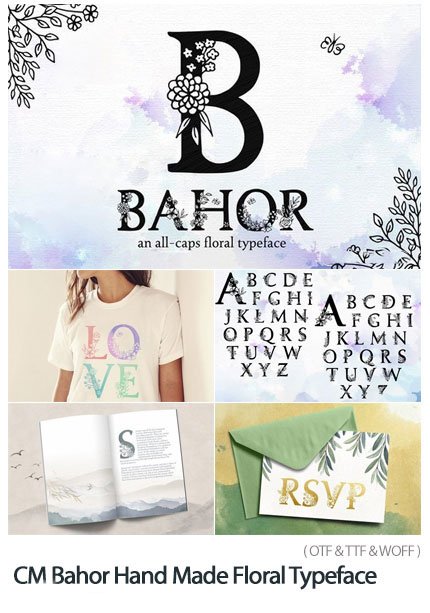 CM Bahor Hand Made Floral Typeface