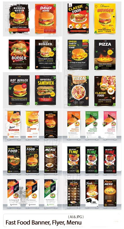 Fast Food Banner Flyer And Restaurant Menu