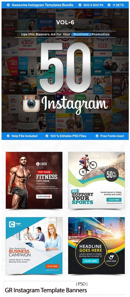 GraphicRiver Instagram Template Banners 50 Designs