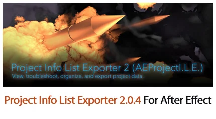 project info list exporter 2.0.4 for after effect
