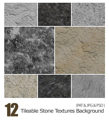 12 Tileable Stone Textures Background Kit