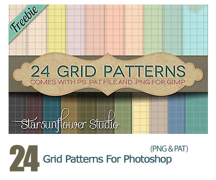 24 Grid Patterns For Photoshop