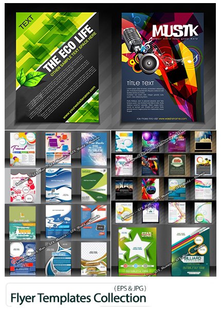 60 Flyer Templates Collection In Vector
