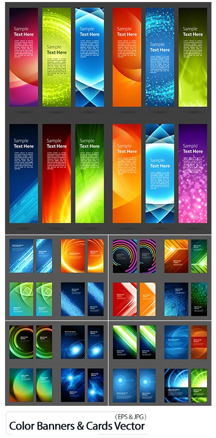 Abstract Color Banners And Cards Vector