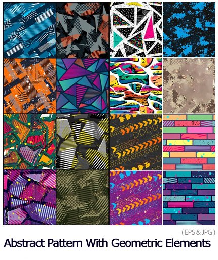 Abstract Seamless Pattern With Geometric Elements