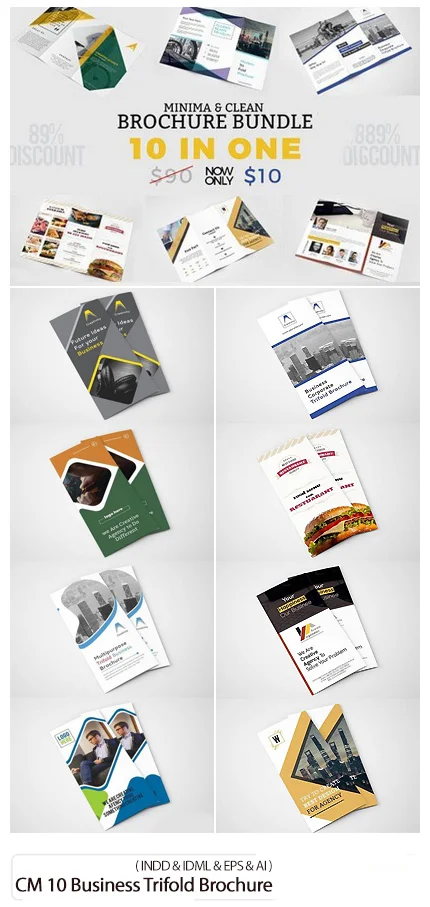 CM 10 Business Trifold Brochure Bundle