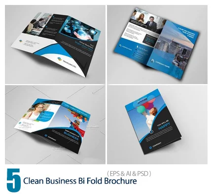 CM 5 Clean Business Bi Fold Brochure