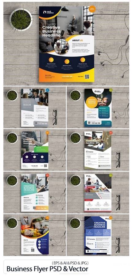 Corporate Business Flyer PSD And Vector Bundle