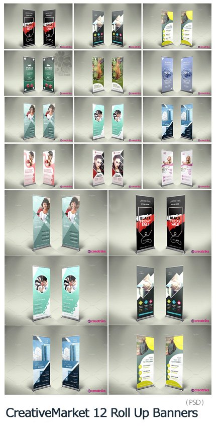 CreativeMarket 12 Roll Up Banners