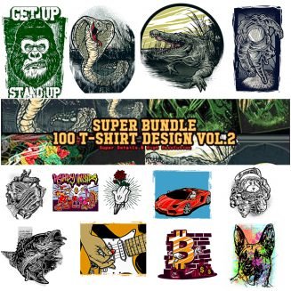 100 T-Shirt Prints Super Bundle Design vol 2