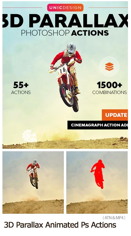 3D Parallax Animated Photoshop Actions