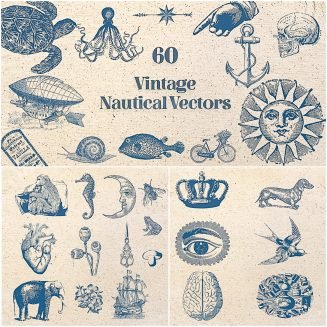60 Vintage Nautical Vectors