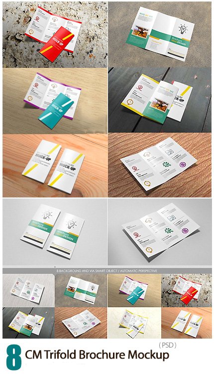 CreativeMarket Trifold Brochure Mockup