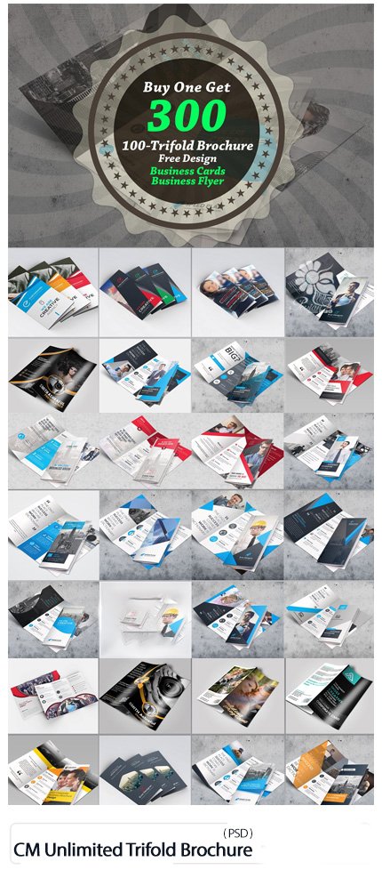 CreativeMarket Unlimited Trifold Brochure Bundle