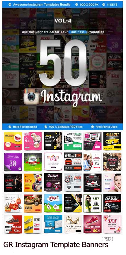 GraphicRiver 50 Instagram Template Banners