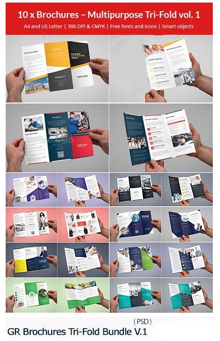 Graphicriver Brochures Multipurpose Tri-Fold Bundle vol 1