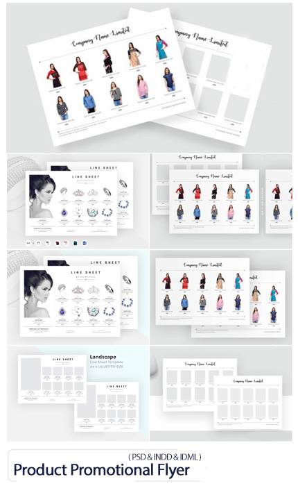 product promotional line sheet flyer template