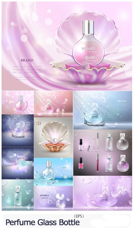 Realistic Style Perfume Glass Bottle Set