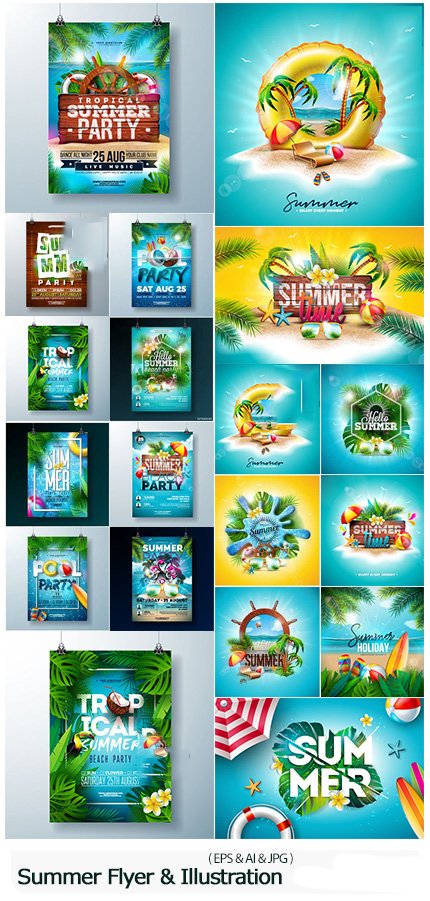 Summer Flyer And Holiday Illustration