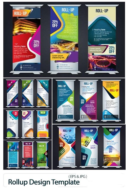 Vertical Rollup Design Template For Corporate Business