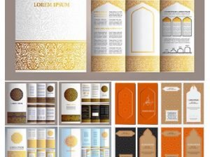 Vintage Islamic Style Brochure And Flyer Design Vectors