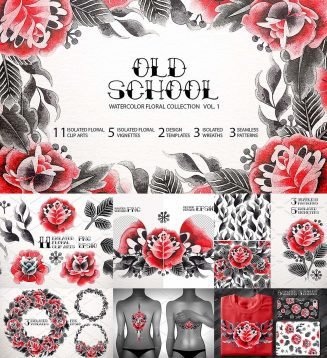 Old school floral collection