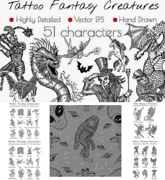 Tattoo fantasy characters