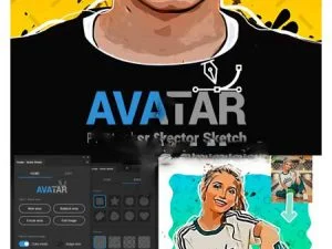 Vector Sketch Avatar Cartoon Photoshop Plugin